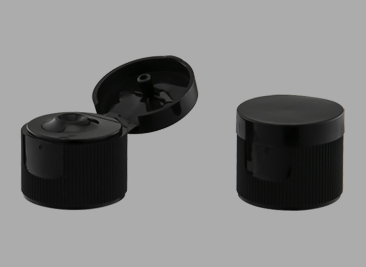 KR-5017 늑골이 있는 플립 캡 화장품 병에 대한 뜨거운 판매 늑골이 있는 20/415 플라스틱 병 플립 탑 캡