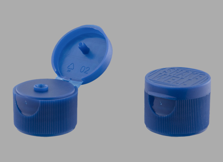 KR-5016 공장 가격 부드러운 늑골이있는 플립 탑 병 블루 캡 플립 탑 캡